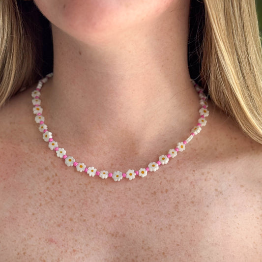 Beaded Daisy Necklace
