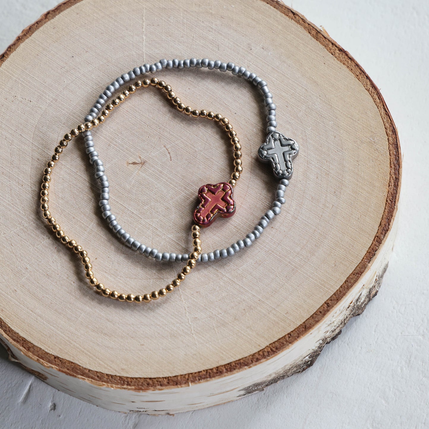 Cross Beaded Bracelet