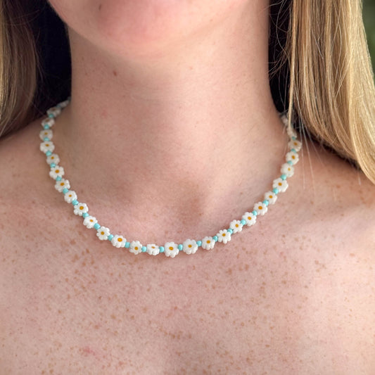 Beaded Daisy Necklace