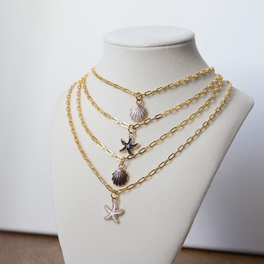 Paper Clip Shell Necklaces