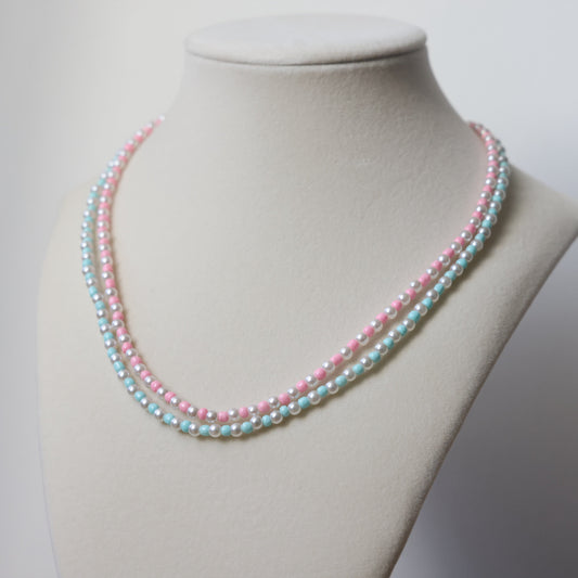 Baby Blue and Pink Necklace