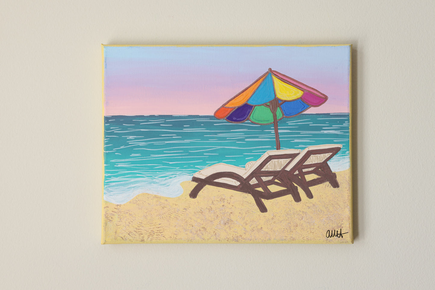 Umbrella Beach Painting