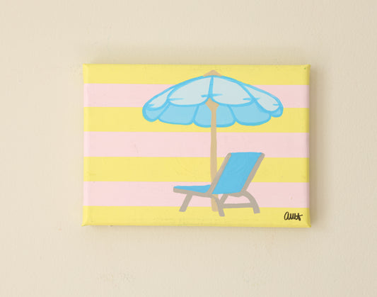 Striped Beach Chair Painting
