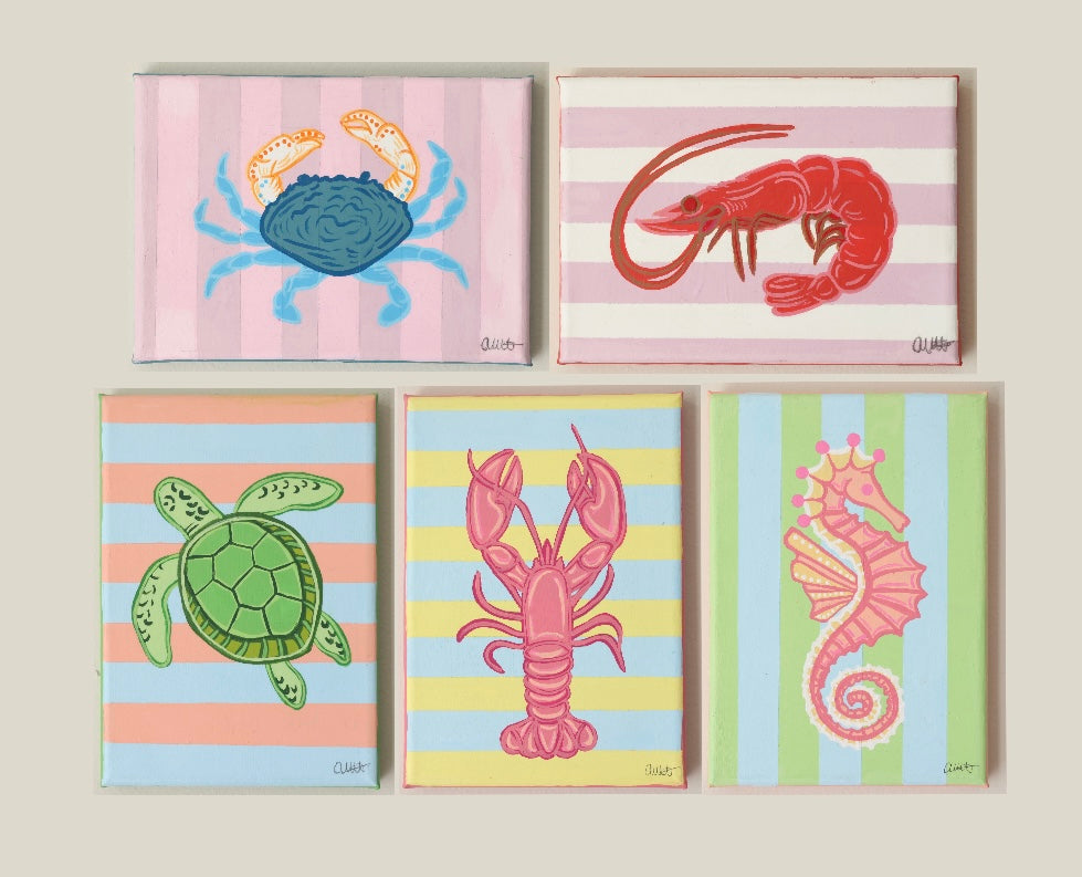 Preppy Sea Life Paintings